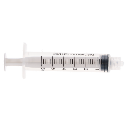 Disposable Luer Lock Syringes, Plastic, 6 cc, 100/Pk, LL06