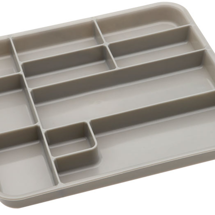Tub Insert, 10 Compartments, 10 3/4" x 9 11/16" x 1", Gray, 1/Pk, 20Z465
