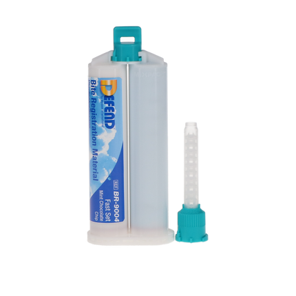 Defend Bite Registration Material, Hard Fast Set, 50 ml, Unflavored, Blue, 2/Pk, BR9010