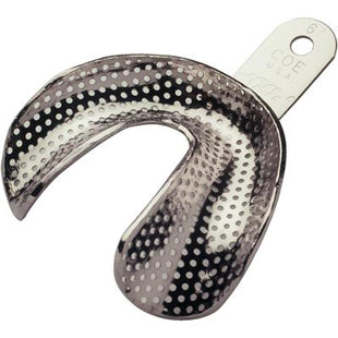Coe Nickel-Plated Metal Perforated Complete Denture Impression Trays, # 67, Lower, 1/Pk, 260671