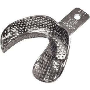 Coe Nickel-Plated Metal Perforated Depressed Anterior Denture Impression Trays, # A21, Lower, 1/Pk, 268211