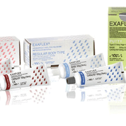 Exaflex Hydrophilic VPS Impression Material, Clinic Pack, Heavy Pack, Yellow, 1/Pk