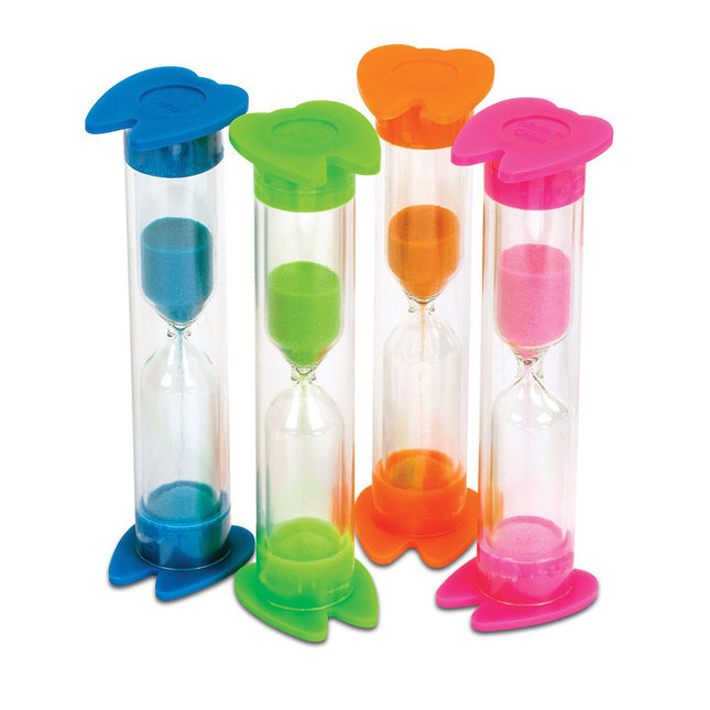 2-Minute Tooth Sand Timers In 4 Assorted Colors 44/box 3-1/2" Tall , 10-16719