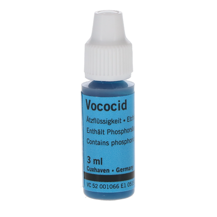 Vococid Etching Liquid, 36.1% Phosphoric Acid, 3 ml/Bt, Blue, 2/Pk, 1066