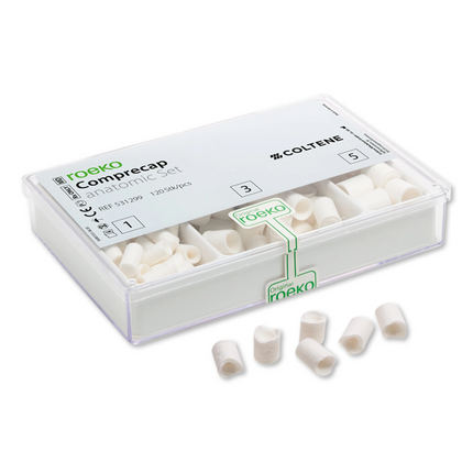 Coltene - Roeko Comprecap Anatomic Set: 120 Compression Caps, 40 of each size: #1, #3