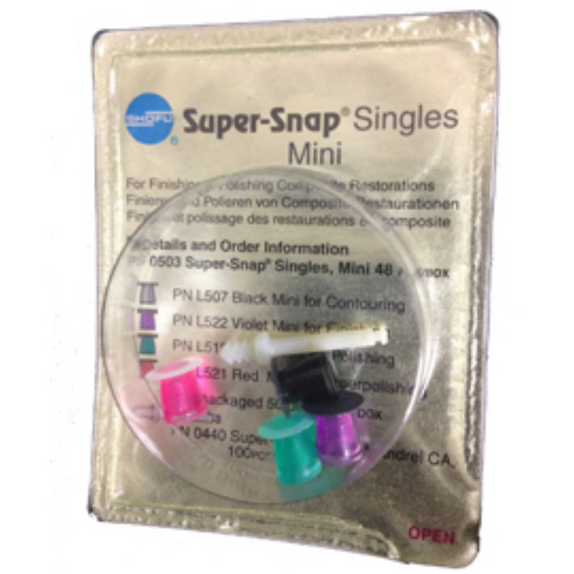 Super-Snap Disposable Singles Disks, CA, Mini, 8 mm, Assorted Grit, 48/Pk, 0503