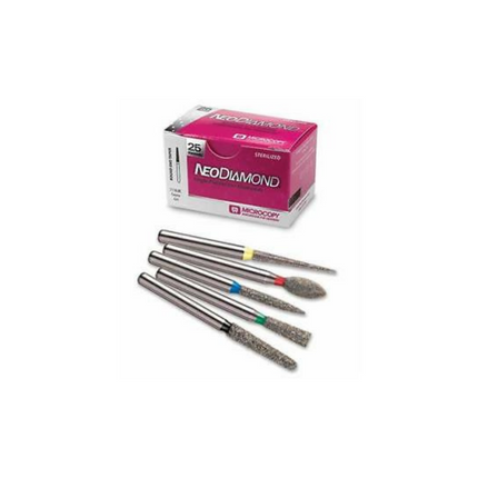 NeoDiamond Operative Diamond Bur, FG, Pointed Taper, 1.4 mm, Medium, 25/Pk 1714.8M