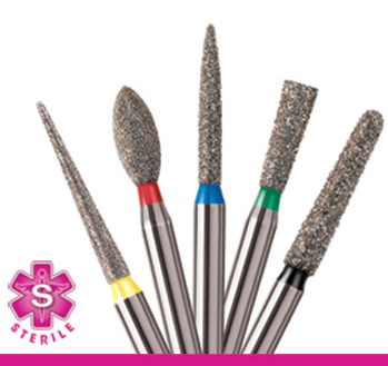 NeoDiamond NeoSpiral Diamond Bur, FG, Round End Taper Spiral, 1.8 mm, Coarse, 25/Pk, 8118.9C