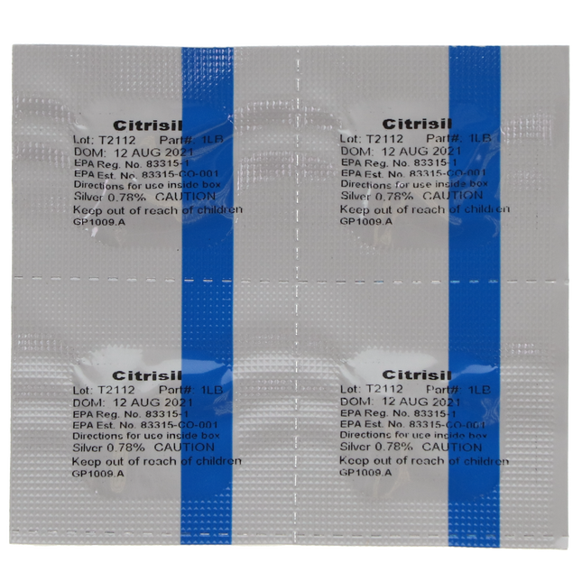 CitriSil Dental Waterline Cleaner Tablets, 1 L, Blue, 50/Pk, C50-B