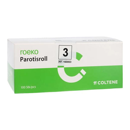 Coltene - Roeko Parotisroll #3 (.375" x 4") Non-Sterile cotton rolls with plastic rod