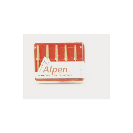 Alpen Multi-Use Diamond Burs, FG, Round, # 801, 2.3 mm, Fine, Red, 5/Pk, 60031885