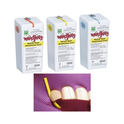 Coltene - Wedjets Dental Dam Stabilizing Cord - Non-Latex, Large, Aqua Blue. Dispenser