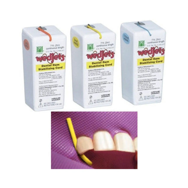 Coltene - Wedjets Dental Dam Stabilizing Cord - Non-Latex, Large, Aqua Blue. Dispenser