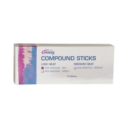 Mizzy Compound Sticks, Low Heat, 4.5 oz, Red, 15/Pk, 6060300