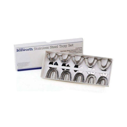 Keystone - Bosworth Set of 8 - Edentulous Perforated Full-Arch Stainless Steel Impression