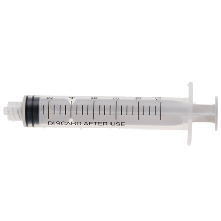 Disposable Luer Lock Syringes, Plastic, 12 cc, 100/Pk, LL12