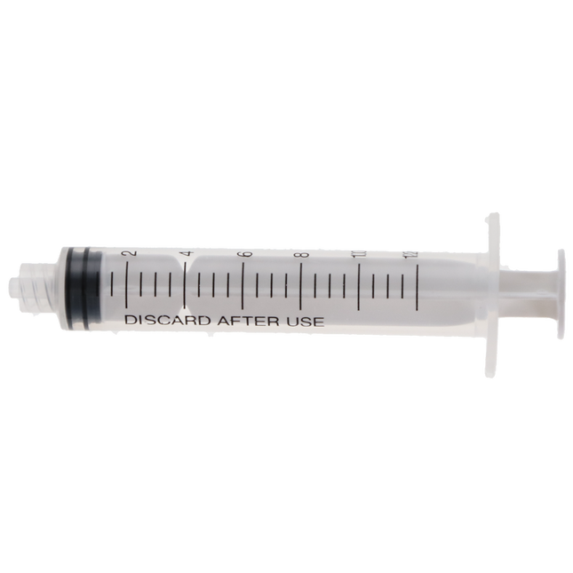 Disposable Luer Lock Syringes, Plastic, 12 cc, 100/Pk, LL12