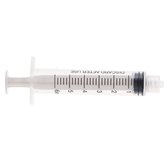 Disposable Luer Lock Syringes, Plastic, 6 cc, 100/Pk, LL06