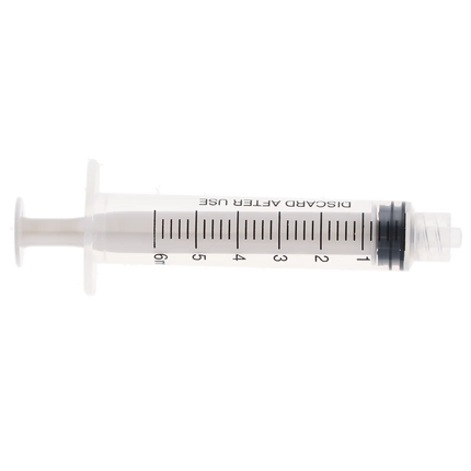 Plasdent - 6Cc Luer Lock Syringes Plastic, Disposable, 100P/Bx