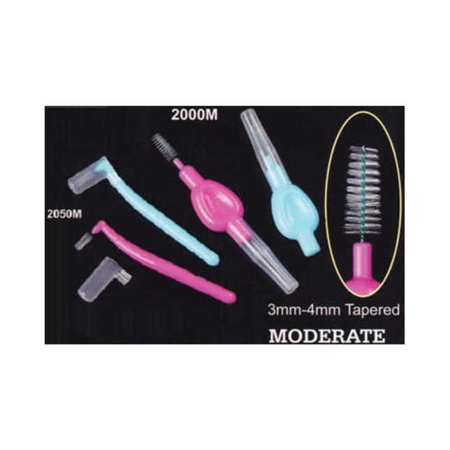 Plasdent - Interdental Brushes-Moderate Light Blue & Mauve Assorted 50 Bags Of 1Pcs/Box, 2000M