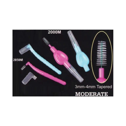 Plasdent - Interdental Brushes-Moderate Light Blue & Mauve Assorted 50 Bags Of 1Pcs/Box