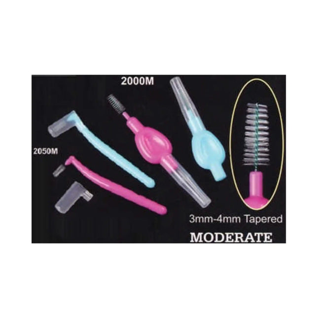 Plasdent - Interdental Brushes-Moderate Light Blue & Mauve Assorted 50 Bags Of 1Pcs/Box