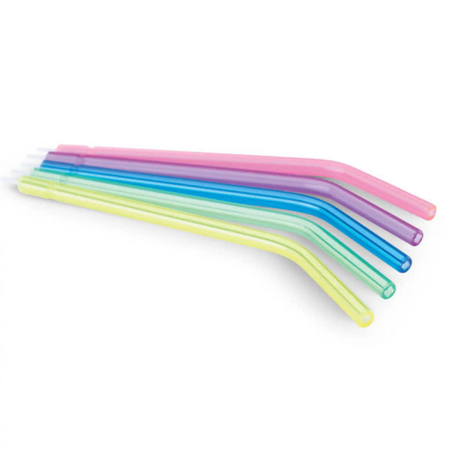 Plasdent - Neon 3 Way Syringe Tips Disposable, 250Pcs/Bag Assorted 5 Neon Colors