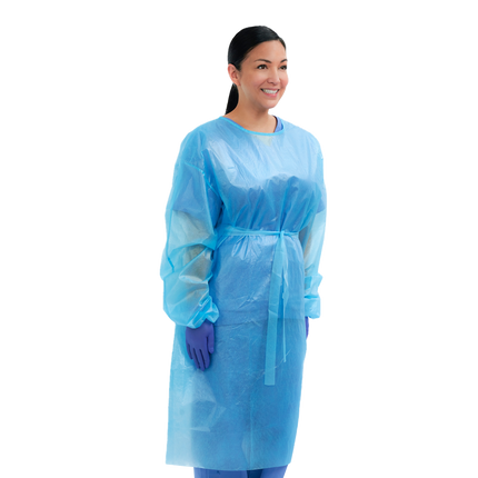 Plasdent - Premium Blue Barrier Gown 10Pcs/Bag, 8004C-2