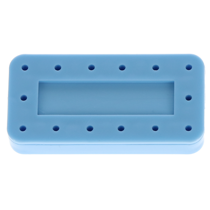 Magnetic Bur Block, 14-Hole, Rectangular, Blue, 1/Pk, 400BR-2