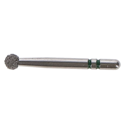 Two Striper Diamond Burs, FG, Round, # 130, 2.3 mm, Coarse, Green, 5/Pk