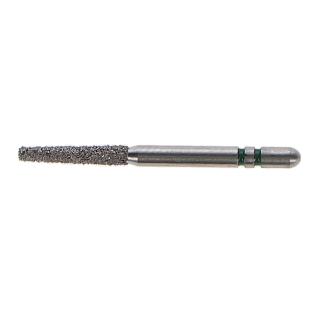 Two Striper Diamond Burs, FG, Flat End Taper, # 722.8, 1.5 mm, Coarse, Green, 5/Pk, 722.8C