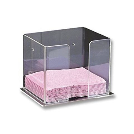 Plasdent - Bib Holder, Long Side Loading - Clear, 5-5/8" W x 7-1/2" H x 6-1/4" D, 1205