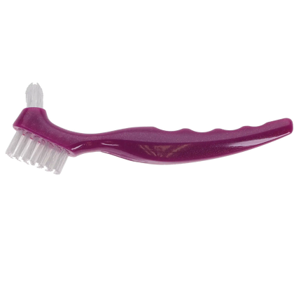 Plasdent - CareBrush Assorted Color Angled Standard Denture Brushes With Ergonomic Handle