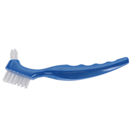 Plasdent - CareBrush Blue Angled Standard Denture Brushes With Ergonomic Handle, Pack