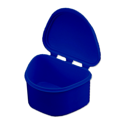 Plasdent - Denture Box - Dark Blue Chroma Colored 12/Bx. Plastic with Hinged Lid, 200BTH-2X