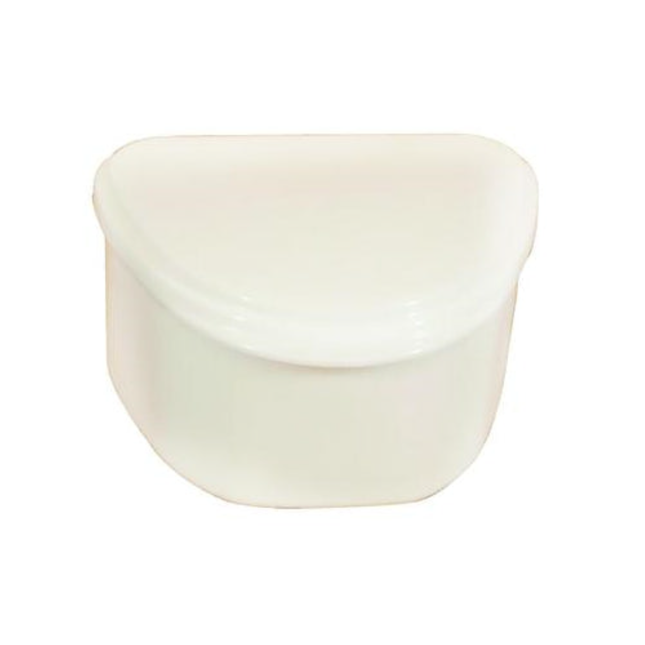 Plasdent - Denture Box - White 12/Bx. Plastic with Hinged Lid, 4"W x 3"L x 2"H, 200BTH-1