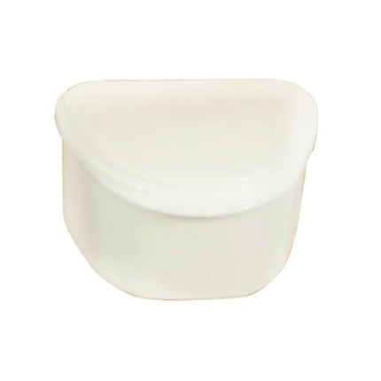 Plasdent - Denture Box - White 12/Bx. Plastic with Hinged Lid, 4"W x 3"L x 2"H