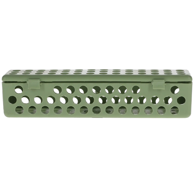 Plasdent - Instrument Steri Container - Green, 8" x 1-3/4" x 1-34", with Snap