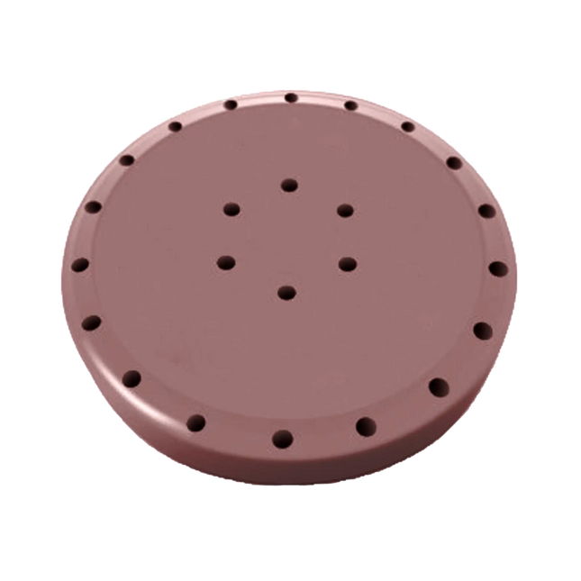 Plasdent - Large Round Bur Block - Mauve, Magnetic, 28 Burs Capacity, Diameter 2