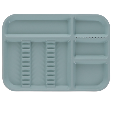 Plastic Set-Up Trays, Ritter, Divided, # B, 13 1/2" x 9 5/8" x 7/8", Pastel Sea Green, 1/Pk, 300BDS-4PS