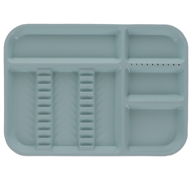 Plastic Set-Up Trays, Ritter, Divided, # B, 13 1/2" x 9 5/8" x 7/8", Pastel Sea Green, 1/Pk, 300BDS-4PS