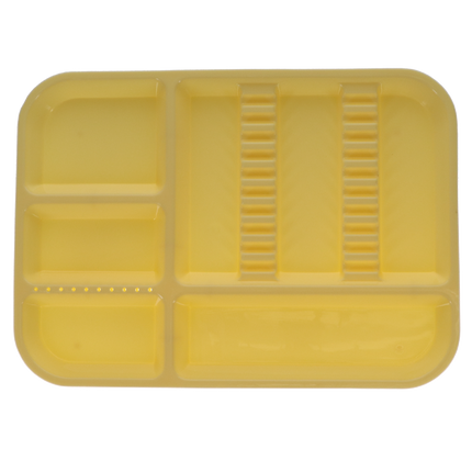 Plastic Set-Up Trays, Ritter, Divided, # B, 13 1/2" x 9 5/8" x 7/8", Light Yellow, 1/Pk, 300BD-3