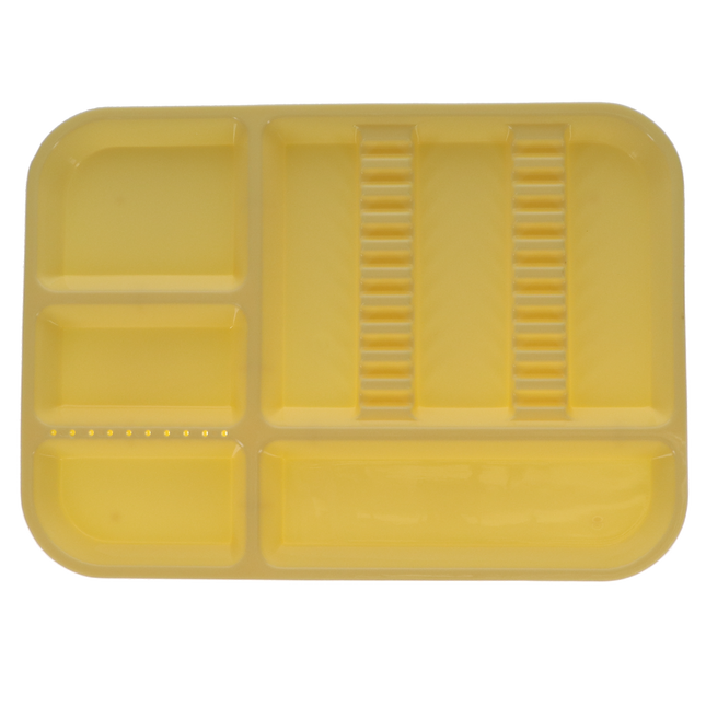Plastic Set-Up Trays, Ritter, Divided, # B, 13 1/2" x 9 5/8" x 7/8", Light Yellow, 1/Pk, 300BD-3