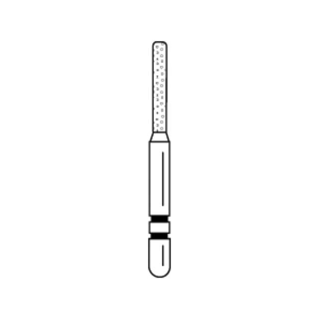 Two Striper Diamond Burs, FG, KS Cylinder, Round Edge, 575.7 KS1, 1.2 mm, Fine, Red, 5/Pk, 2015322
