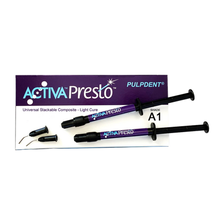 ACTIVA Presto Universal Stackable Composite, LC, Syringe Kit, Universal Viscosity, 1.2 ml, A1, 2/Pk, VPF1A1