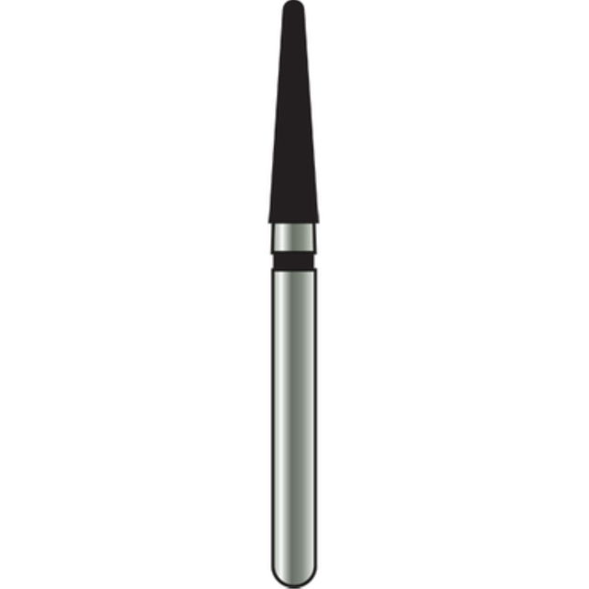 Alpen x1 Single-Use Diamond Burs, FG, Round End Taper, # 856, 2.1 mm, Super Coarse, Black, 25/Pk, X856SC021