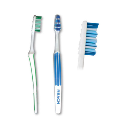 Reach Advanced Design Toothbrush - Adult Soft Full 72/Pk. Raised rubber ridges, 07212-72