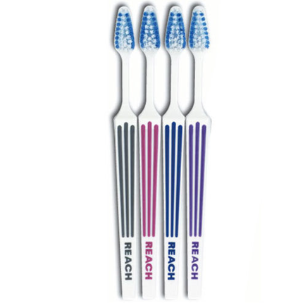 Reach Advanced Design Toothbrush - Adult X-Soft Compact 72/Pk. Raised rubber, 507213-72