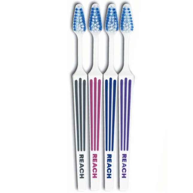Reach Advanced Design Toothbrush - Adult X-Soft Compact 72/Pk. Raised rubber, 507213-72