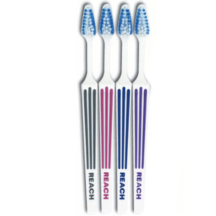 Reach Advanced Design Toothbrush - Adult X-Soft Compact 72/Pk. Raised rubber